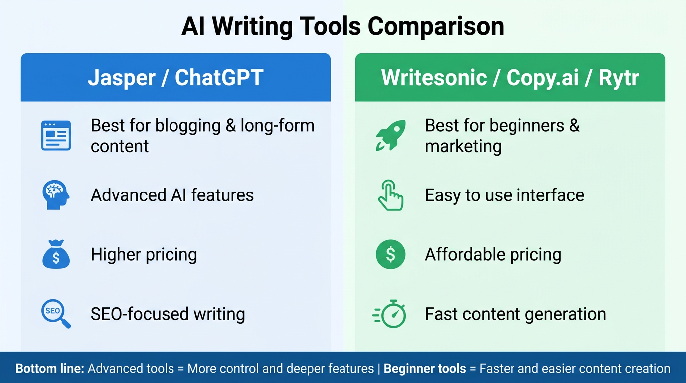 AI writing tools comparison